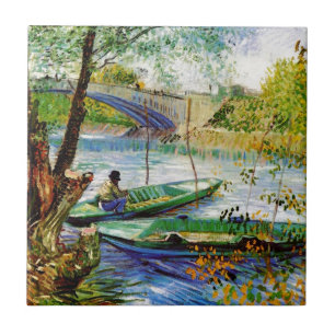 Carreau En Céramique Pêche au printemps, Vincent van Gogh. Belle pêche