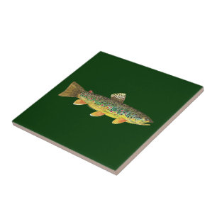 Carreau En Céramique Pêche Brown à la truite