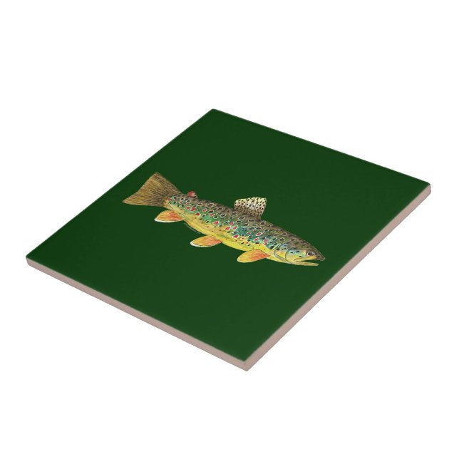 Carreau En Céramique Pêche Brown à la truite (Côté)