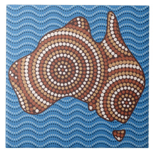 Carreau En Céramique Peinture à points en Australie aborigène