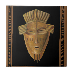Carreau En Céramique Peinture africaine de masque par Chariklia Zarris