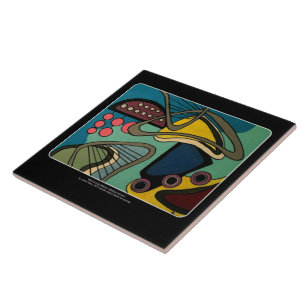 Carreau En Céramique Peinture aquatique abstraite moderne de la "moitié