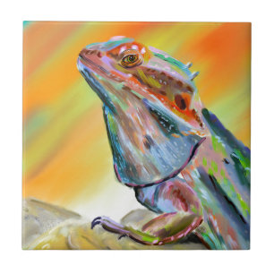 Carreau En Céramique Peinture barbue chromatique de Digitals de dragon