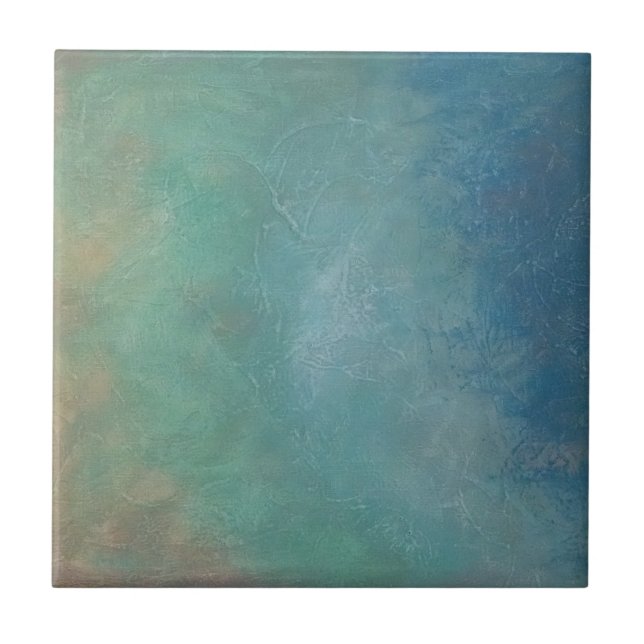 Carreau En Céramique Peinture bleue d'abrégé sur mer verte d'Ombre (Devant)