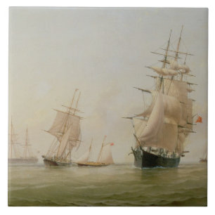 Carreau En Céramique Peinture de bateau (huile sur la toile)