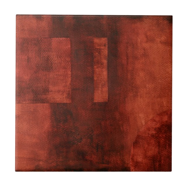 Carreau En Céramique Peinture de Crimson profonde avec formes géométriq (Devant)