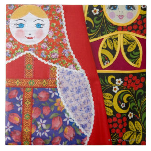 Carreau En Céramique Peinture de poupée de Matryoshka de Russe