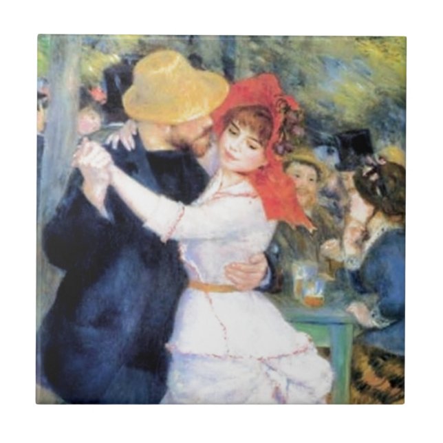 Carreau En Céramique Peinture de renoir de danse de femme d'homme (Devant)
