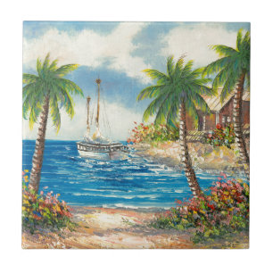 Carreau En Céramique Peinture d'un voilier en Hawaï