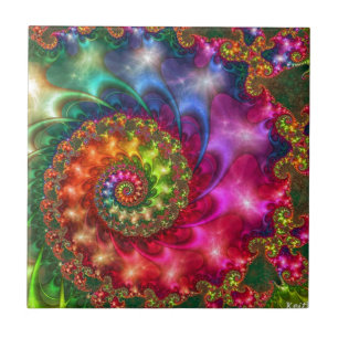 CARREAU EN CÉRAMIQUE PEINTURE ÉSOTÉRIQUE CÉLESTE