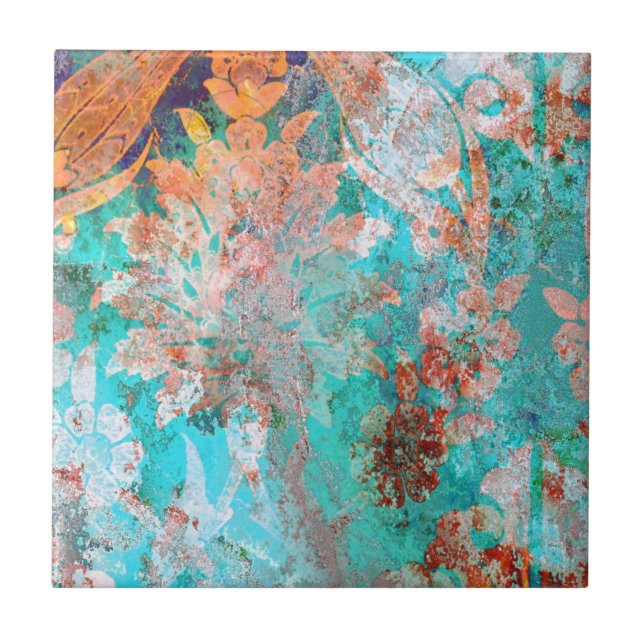 Carreau En Céramique Peinture florale (Devant)