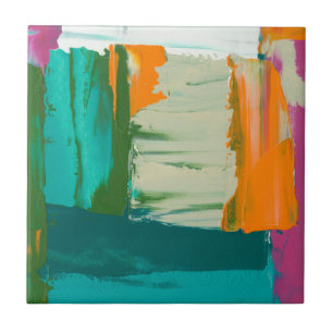 Carreau En Céramique Peinture libre multicolore d'expression