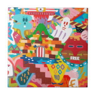 Carreau En Céramique Peinture murale de graffitis Abstraits Pastel