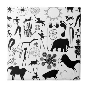 Carreau En Céramique peintures rupestres - art primitif
