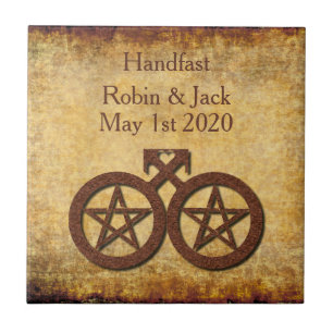 Carreau En Céramique Pentacle Rustique Pagan Gay Handfasting Carrelage 