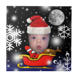 Carreau En Céramique Père Noël bébé le soir de Noël