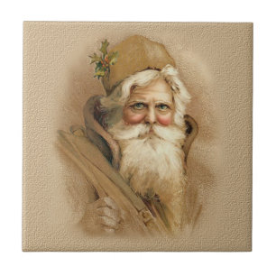 Carreau En Céramique Père Noël du Vieux Monde en Brown