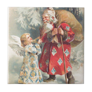 Carreau En Céramique Père Noël - Meilleurs voeux de Noël