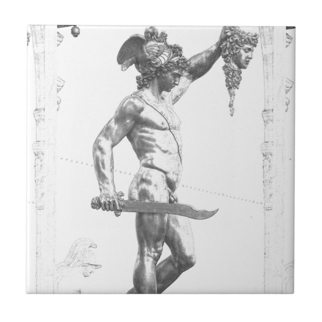 Carreau En Céramique Perseus avec la tête de la méduse (Devant)