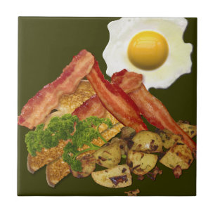 Carreau En Céramique Petit-déjeuner Oeufs de bacon paysager