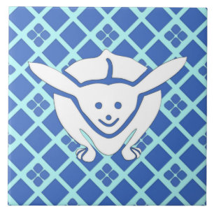 Carreau En Céramique Petit lapin japonais, bleu