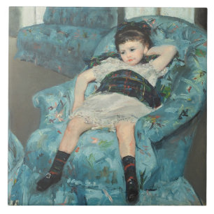Carreau En Céramique Petite fille dans un fauteuil bleu, 1878 (oi