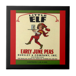 Carreau En Céramique Petite tuile d'étiquette de pois d'Elf juin de