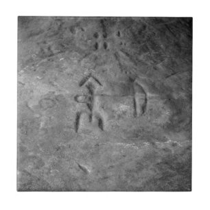 Carreau En Céramique Pétroglyphes Michigan de Sanilac le chasseur