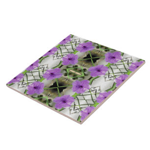 Carreau En Céramique Petunias mexicain et Latticework
