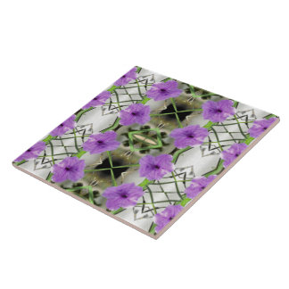 Carreau En Céramique Petunias mexicain et Latticework