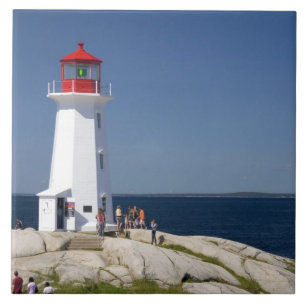 Carreau En Céramique Phare à Peggy's Cove, Nouvelle-Écosse, Canada.