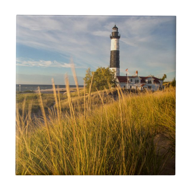 Carreau En Céramique Phare Big Sable Point Sur Le Lac Michigan (Devant)