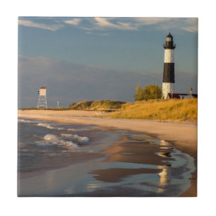 Carreau En Céramique Phare de Big Sable Point sur le lac Michigan 2