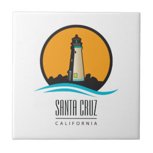 Carreau En Céramique Phare de Père Noël Cruz en Californie