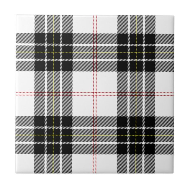 Carreau En Céramique Pherson tartan noir blanc plaid (Devant)