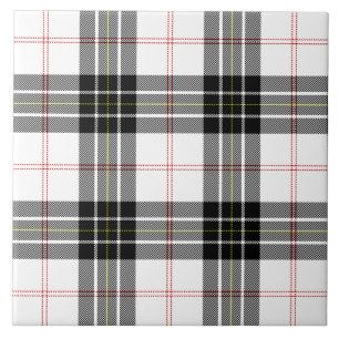 Carreau En Céramique Pherson tartan noir blanc plaid