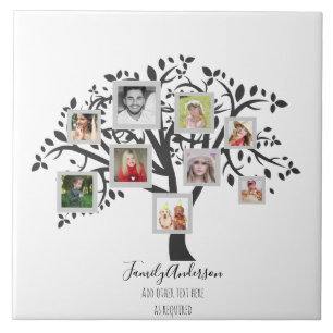 Carreau En Céramique Photo Collage Family Tree Modèle Personnalisé