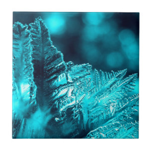 Carreau En Céramique Photographie de glace turquoise