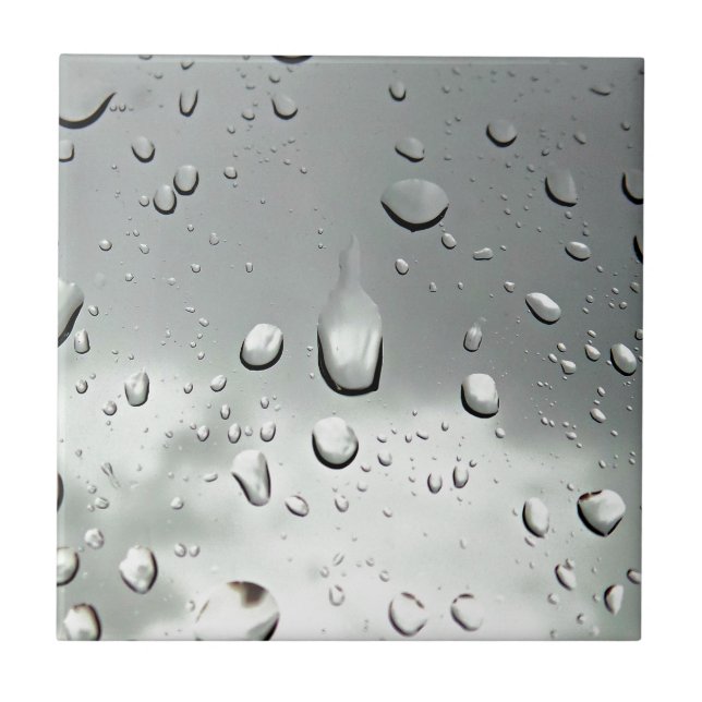 Carreau En Céramique Photographie de gouttes de pluie (Devant)