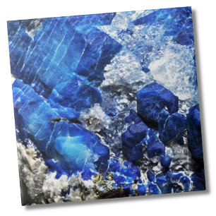 Carreau En Céramique Pierre bleue de minerai de Geode d'Aqua lumineux