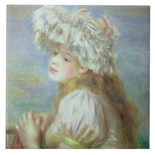 Carreau En Céramique Pierre une jeune femme de Renoir dans un