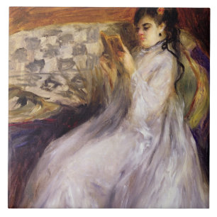 Carreau En Céramique Pierre une lecture de jeune femme de Renoir  