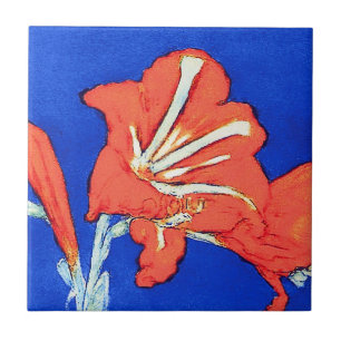 Carreau En Céramique Piet Mondrian - Amaryllis Peinture aux Fleurs