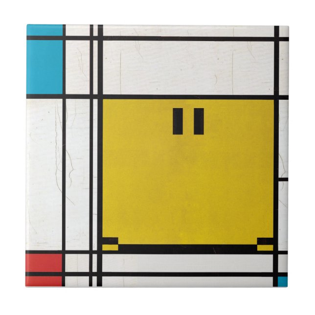 Carreau En Céramique piet mondrier joyeux face tuile (Devant)