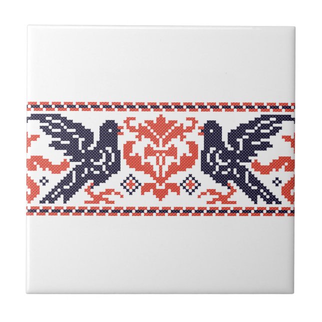 Carreau En Céramique Pigeons en couple (Devant)