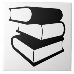 Carreau En Céramique Pile de livres noirs