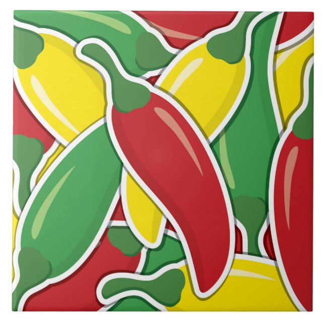 Carreau En Céramique Piments piment clair de circulation funeste (Devant)