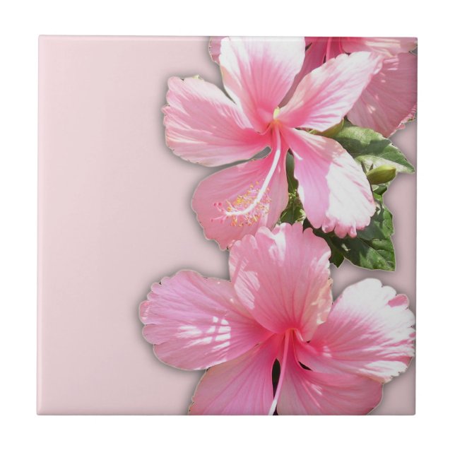 Carreau En Céramique Pink Hawaiian Hibiscus (Devant)