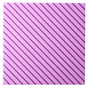 Carreau En Céramique Pinstripes diagonales - orchidée et violette