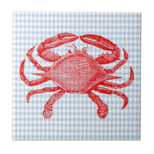 Carreau En Céramique Pique-nique de crabe de fruits de mer en été
